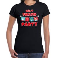 Ugly sweater party Kerstshirt / outfit zwart voor dames