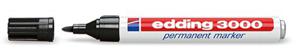 Edding 3000 4-3000-1-1001 Permanent marker Zwart Watervast: Ja