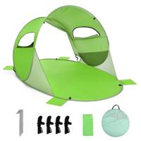 Gemakkelijke Pop-Up Strandtent Zonneschermtent voor Buiten voor 3-4 Personen Draagbare Pop-Up Tent met Zilveren Coating Groen