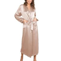 Lady Avenue Pure Silk Long Robe - thumbnail