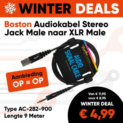 Boston AC-282-900 Audiokabel Stereo Jack Male naar XLR Male 9 Meter - Aanbieding, op = op