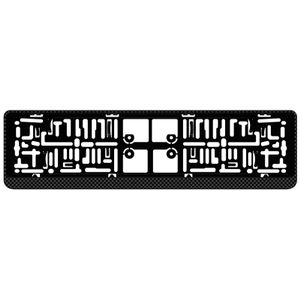 Kunststof kentekenplaathouder 'Click' 52x11cm Carbon-Look ASNP04K