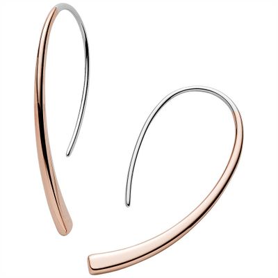 Skagen SKJ1212998 Oorhangers Elin Drop staal zilver-en rosekleurig