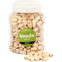 Creativ Company Houten kralen, afm 5-28 mm, gatgrootte 2,5-3 mm, 175 gr, 400 ml/ 1 emmer
