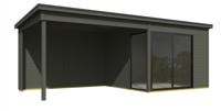 Blokhut Julia 295x295 Aanbouw Green Grey - Outdoor life