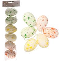 Decoratie paaseieren met spetters - 18x stuks - Paasversiering - Pasen - kunststof