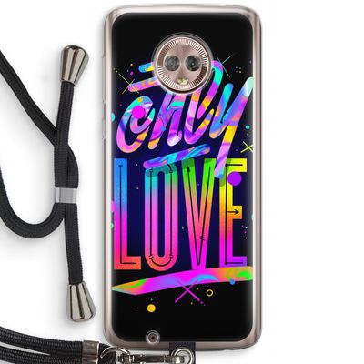 Only Love: Motorola Moto G6 Transparant Hoesje met koord