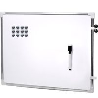 Magnetisch whiteboard/memobord met marker/12x magneten zilver - 80 x 60 cm - thumbnail