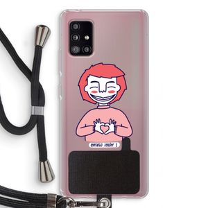 Hartje: Samsung Galaxy A51 5G Transparant Hoesje met koord