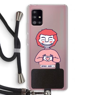 Hartje: Samsung Galaxy A51 5G Transparant Hoesje met koord