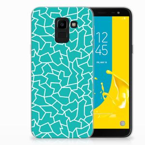 Samsung Galaxy J6 2018 Hoesje maken Cracks Blue