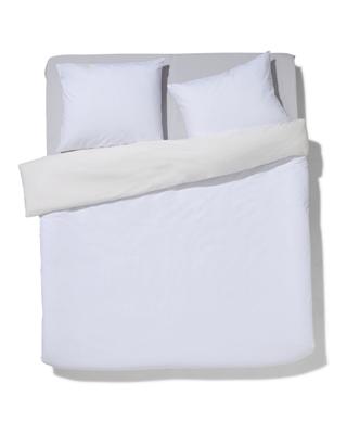 HEMA Dekbedovertrek 240x200/220cm zacht katoen structuur stip (wit)