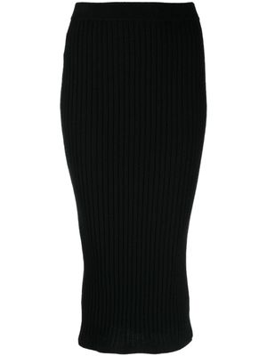 N.Peal jupe à design nervuré - Noir