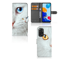 Xiaomi Redmi Note 11/11S Telefoonhoesje met Pasjes Witte Kat