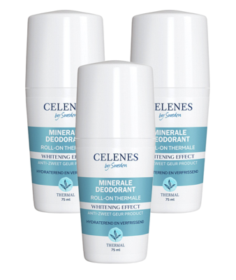 Celenes by Sweden Thermal Whitening Minerale Roll-On Deodorant Multiverpakking Celenes by Sweden Thermal Whitening Minerale Roll-On Deodorant Multiverpakking