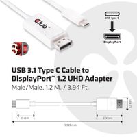CLUB3D USB 3.1 Type C Cable to DisplayPort 1.2 UHD Adapter - thumbnail