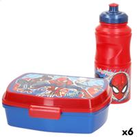 Lunchtrommel met accessoires Spider-Man Plastic 380 ml 17 x 5,5 x 13,5 cm (6 Stuks)