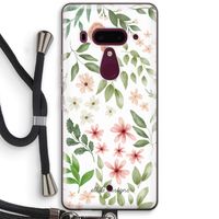 Botanical sweet flower heaven: HTC U12+ Transparant Hoesje met koord
