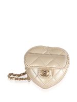 CHANEL Pre-Owned pochette matelassée à design cœur - Or