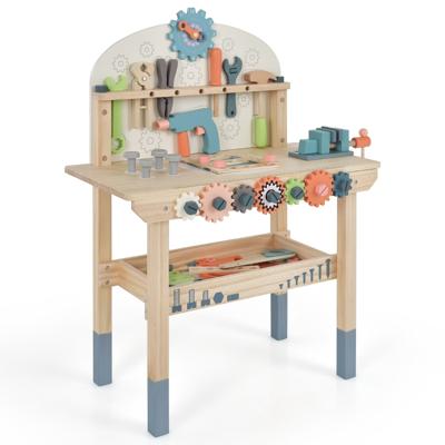 Montessori Gereedschapsbank voor Kinderen Speelwerkbank van Hout met Magnetisch Frame Opbergrek en Accessoires