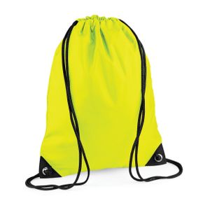 Sport gymtas fluoriserend geel met rijgkoord 45 x 34 cm