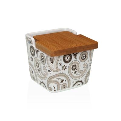 Zoutvaatje met deksel Versa Glob Keramisch 8,8 x 8,5 x 8,8 cm