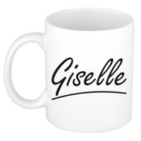 Naam cadeau mok / beker Giselle met sierlijke letters 300 ml - thumbnail