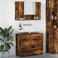 Badkamermeubelset 2 pcs Gerookt eiken 76,5 x 35 x 64 cm