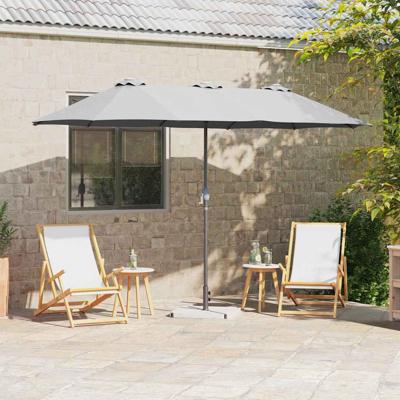 Tuinparasol Zand 380 x 196 x 235 cm Poedergecoat staal