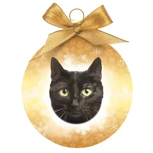 Kerstbal zwarte kat