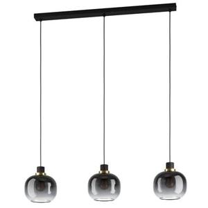 EGLO Oilella Hanglamp - E27 - 95 cm - Smoke glas - Zwart