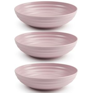 Set van 6x Kommetjes/schaaltjes - Dessert/ontbijt - Kunststof - D19 cm - Oudroze