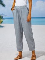 Polyester  Buttoned Classical Geometry Pants - thumbnail