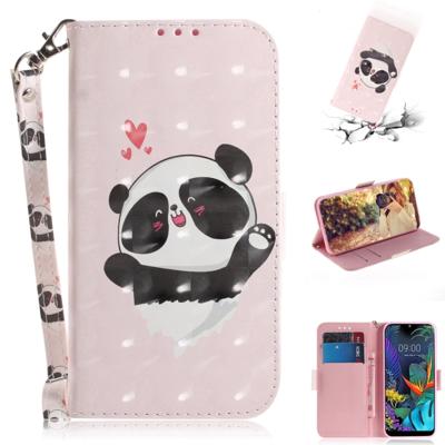 3D schilderij liefde Bear patroon gekleurde tekening horizontale Flip lederen case voor LG K50 met houder & kaartsleuven & portemonnee