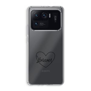 Forever heart black: Xiaomi Mi 11 Ultra Transparant Hoesje