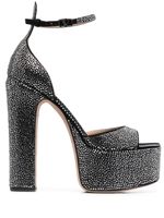 Valentino Garavani sandales ornées de cristaux à plateforme 170 mm - Noir