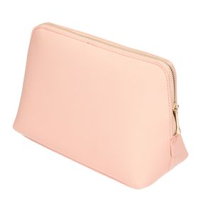 Luxe toilettas/make-up tas roze met rits 25 cm