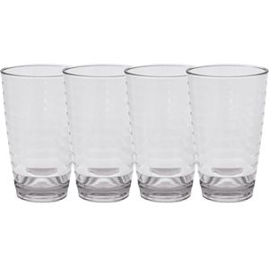 Camping drinkglazen - 6x - kunststof - transparant - onbreekbaar - 400 ml