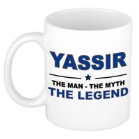 Naam cadeau mok/ beker Yassir The man, The myth the legend 300 ml - Naam mokken