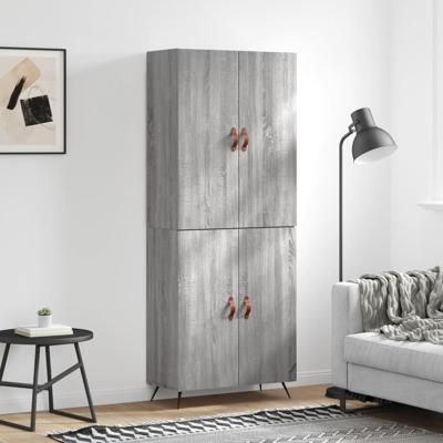Hoge kast 69,5x34x180 cm bewerkt hout grijs sonoma eikenkleurig