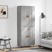 Hoge kast 69,5x34x180 cm bewerkt hout grijs sonoma eikenkleurig
