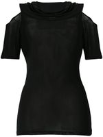 Yohji Yamamoto Pre-Owned cut out shoulder blouse - Noir - thumbnail