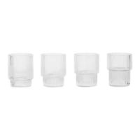 Ferm LIVING Ripple Drinkglazen Set van 4 Klein - Clear