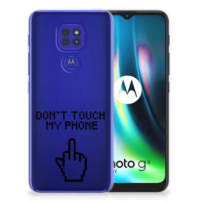 Motorola Moto G9 Play | E7 Plus Silicone-hoesje Finger Don't Touch My Phone Motorola Moto G9 Play | E7 Plus Silicone-hoesje Finger Don't Touch My Phone