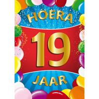 19 jaar verjaardag versiering poster - 59 x 84 cm - leeftijd feestartikelen 19 jaar verjaardag versiering poster - 59 x 84 cm - leeftijd feestartikelen