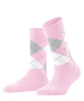 Burlington Queen Hoge Dames Sokken - Biologisch katoenen Dames kousen met ruit print