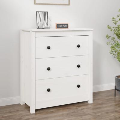 Dressoir 70x35x80 cm massief grenenhout wit