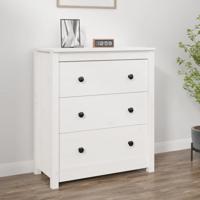 Dressoir 70x35x80 cm massief grenenhout wit