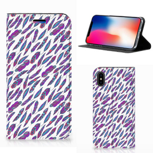 Apple iPhone X | Xs Hoesje met Magneet Feathers Color