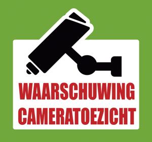 Waarschuwing- camerabewaking teken zelfklevende sticker